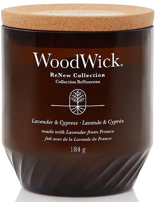 Woodwick ReNew Collection Lavender &amp; Cypress Jar Candle Mirisna sveća u čaši