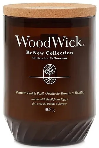 Woodwick ReNew Collection Tomato Leaf &amp; Basil Jar Candle Mirisna sveća u čaši