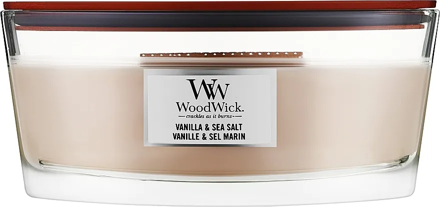 Woodwick Sea Salt &amp; Vanilla Ellipse Scented Candle Aromatična svijeća