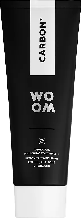 Woom Carbon+ Black Whitening Toothpaste Pasta za izbjeljivanje zuba s aktivnim ugljenom