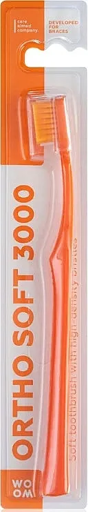 Woom Ortho Soft 3000 Toothbrush Ortodontska mekana četkica za zube, narandžasta