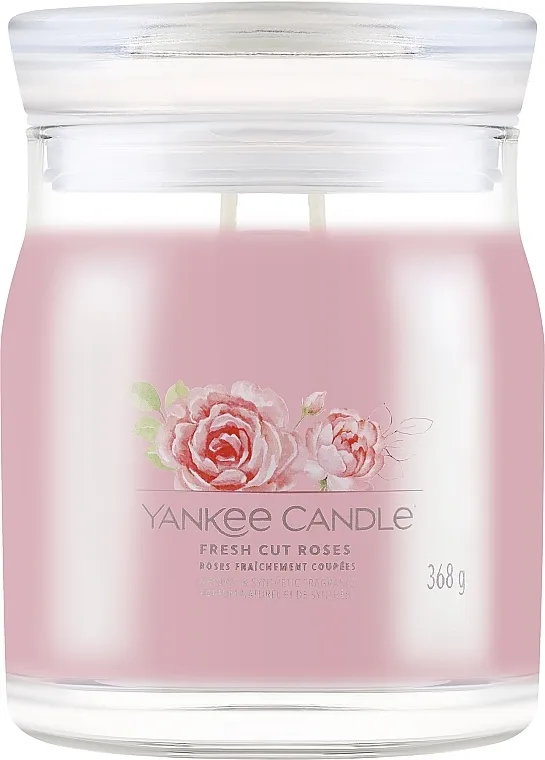 Yankee Candle Singnature Mirisna svijeća u staklenci "Fresh Cut Roses", 2 fitilja