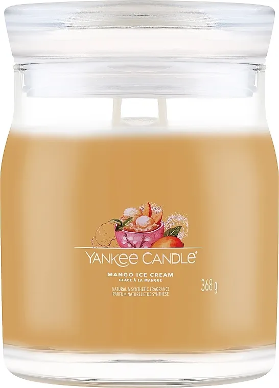 Yankee Candle Singnature Mirisna svijeća u teglici "Mango Ice Cream", 2 fitilja