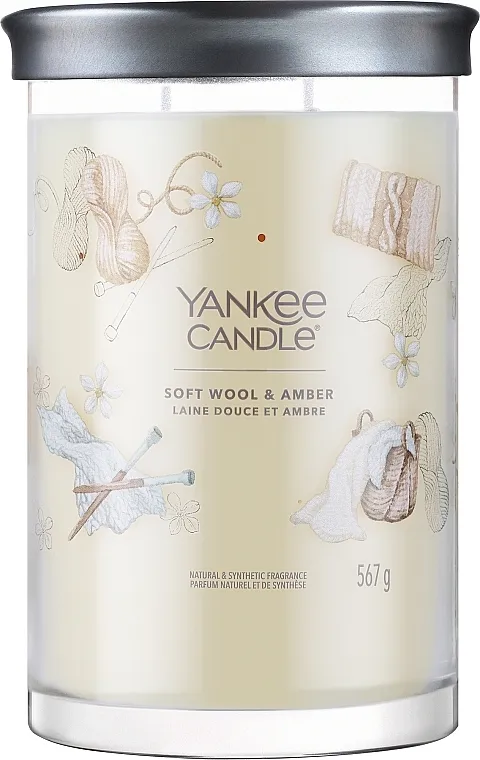 Yankee Candle Soft Wool &amp; Amber Singnature Mirisna svijeća u čaši "Mekana vuna i jantar", 2 fitilja