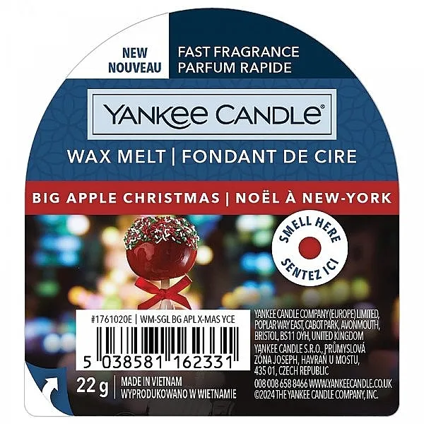 Yankee Candle Wax Melt Big Apple Christmas Aromatični vosak