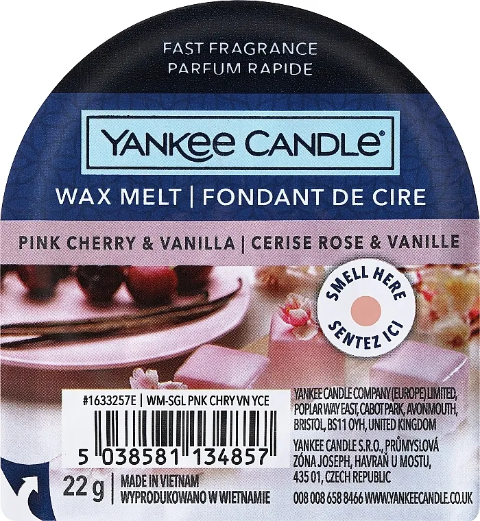 Yankee Candle Wax Melt Pink Cherry &amp; Vanilla Aromatični vosak