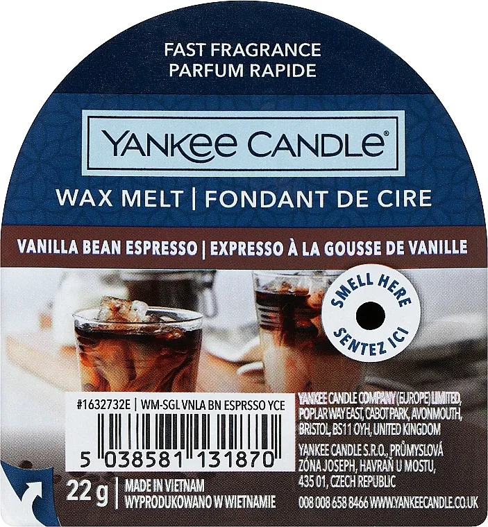 Yankee Candle Wax Melt Vanilla Bean Espresso Aromatični vosak