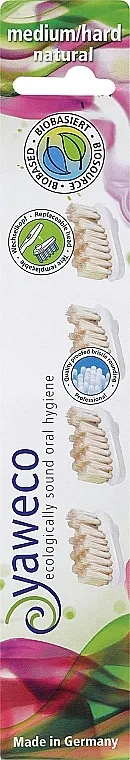 Yaweco Replaceable Toothbrush Brush Heads Natural Medium Izmjenjive glave četkice za zube srednje tvrdoće