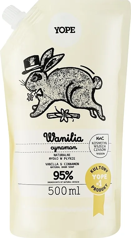 Yope Vanilla Natural Liquid Soap 95% Tečni sapun Vanila i Cimet (doypack)
