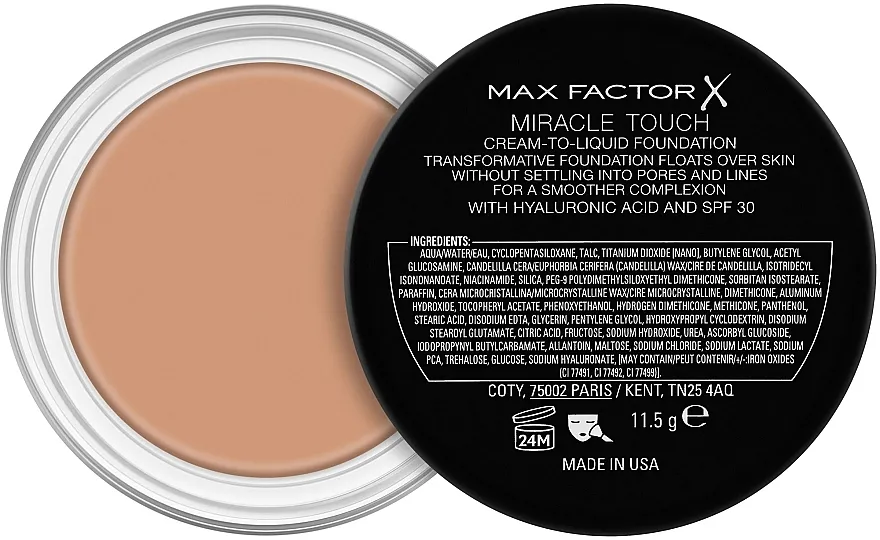 Zaglađujući puder s hijaluronskom kiselinom Max Factor Miracle Touch Skin Perfecting Foundation SPF30