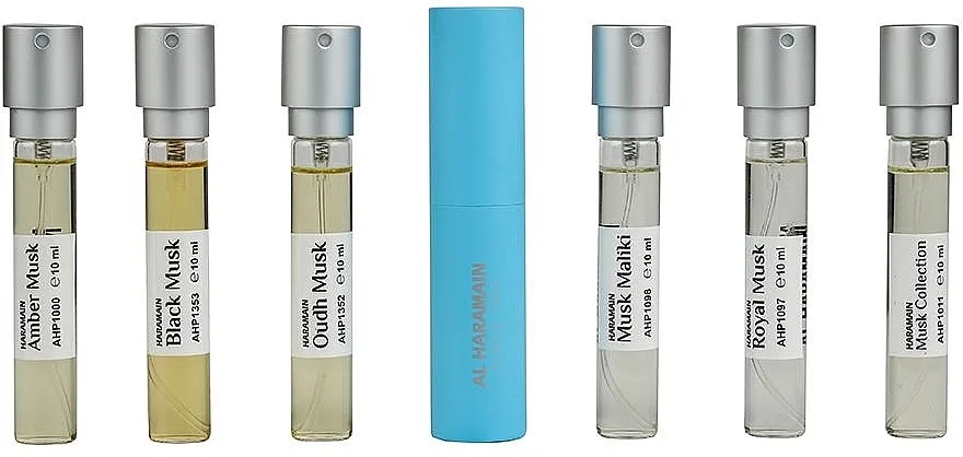 Zestav (edp/mini/6x10ml + atomizator/1 kom) Al Haramain Discovery Collection Musk Series