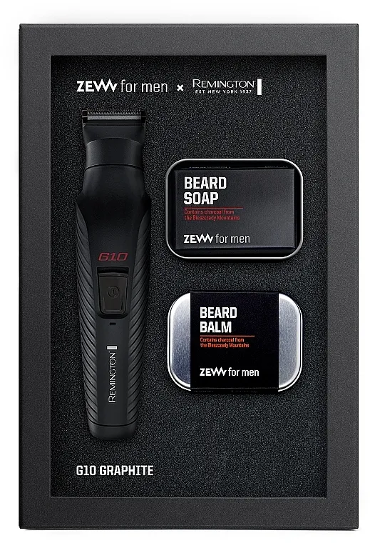 Zew For Men + Remington G10 Set (trimmer/1pc + soap/85g + balm/80ml + soap/holder/1pc) Set za negu brade