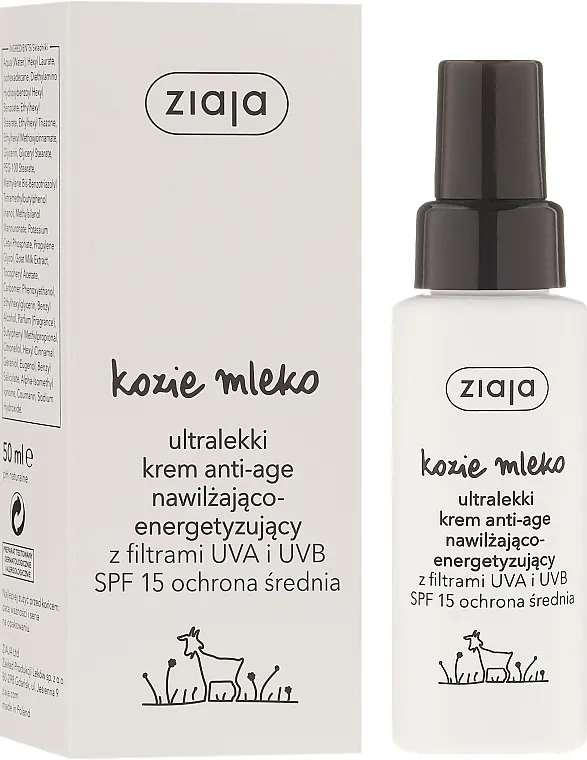 Ziaja Goat's Milk Ultra Light Moisturizing Energizing Anti-Age Cream SPF15 Ultra lagana krema za lice protiv starenja