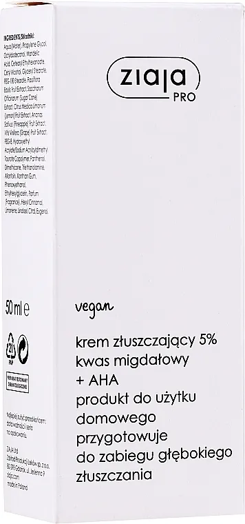 Ziaja Pro Exfoliating Face Cream with 5% Almond and AHA Piling krema za lice s 5% bademove kiseline i AHA