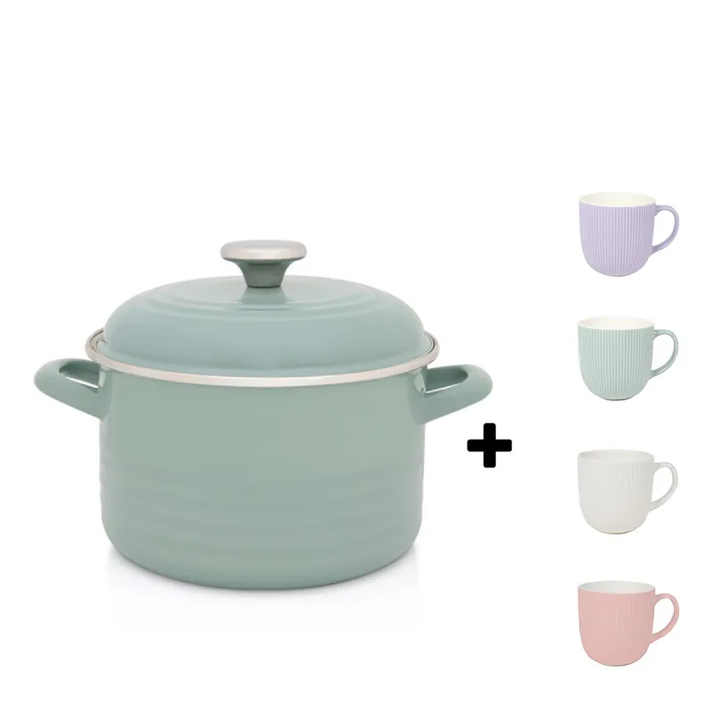 Metalac duboka šerpa WAVE ZELENA 20cm/4lit + poklon Sigma ...Metalac duboka šerpa WAVE ZELENA 20cm/4lit + poklon Sigma porcelanske šolje 340 ml MQ MUG5C (4 komada)