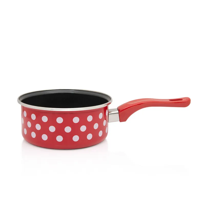 Metalac kaserola BELE TUFNE NA CRVENOM 16cm/1,5 lit