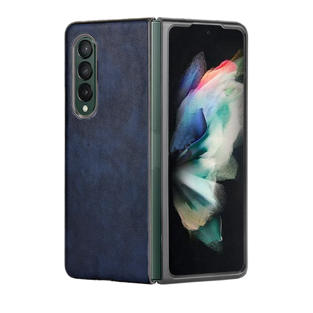 Maska Leather za Samsung F936B Galaxy Z Fold 4 5G plava