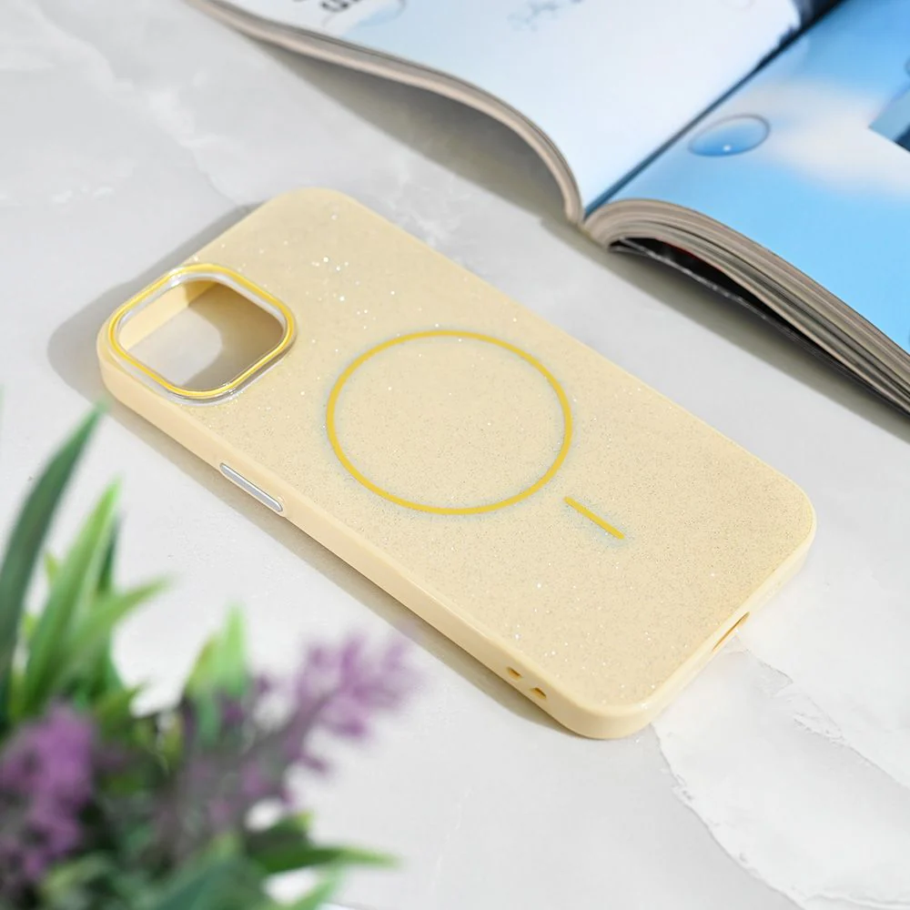 Maska Magsafe Sparkle Dust za iPhone 13 6.1 zuta