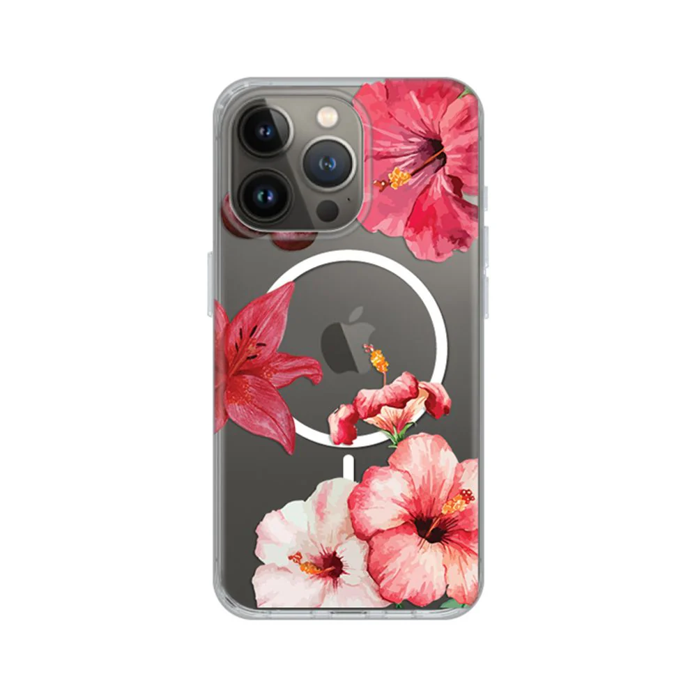 Maska za iPhone 13 Pro 6.1 Hibiscus Print Magsafe
