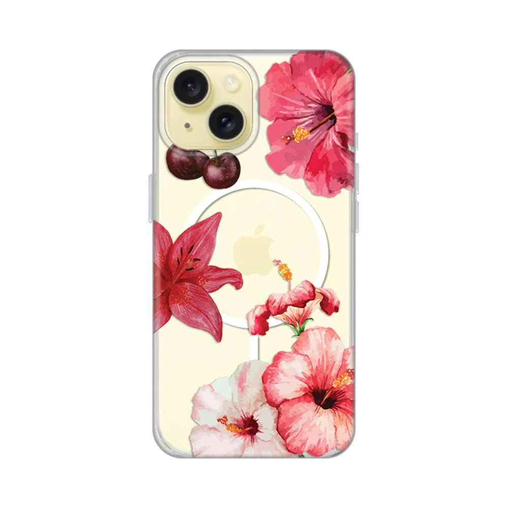 Maska za iPhone 15 6.1 Hibiscus Print Magsafe