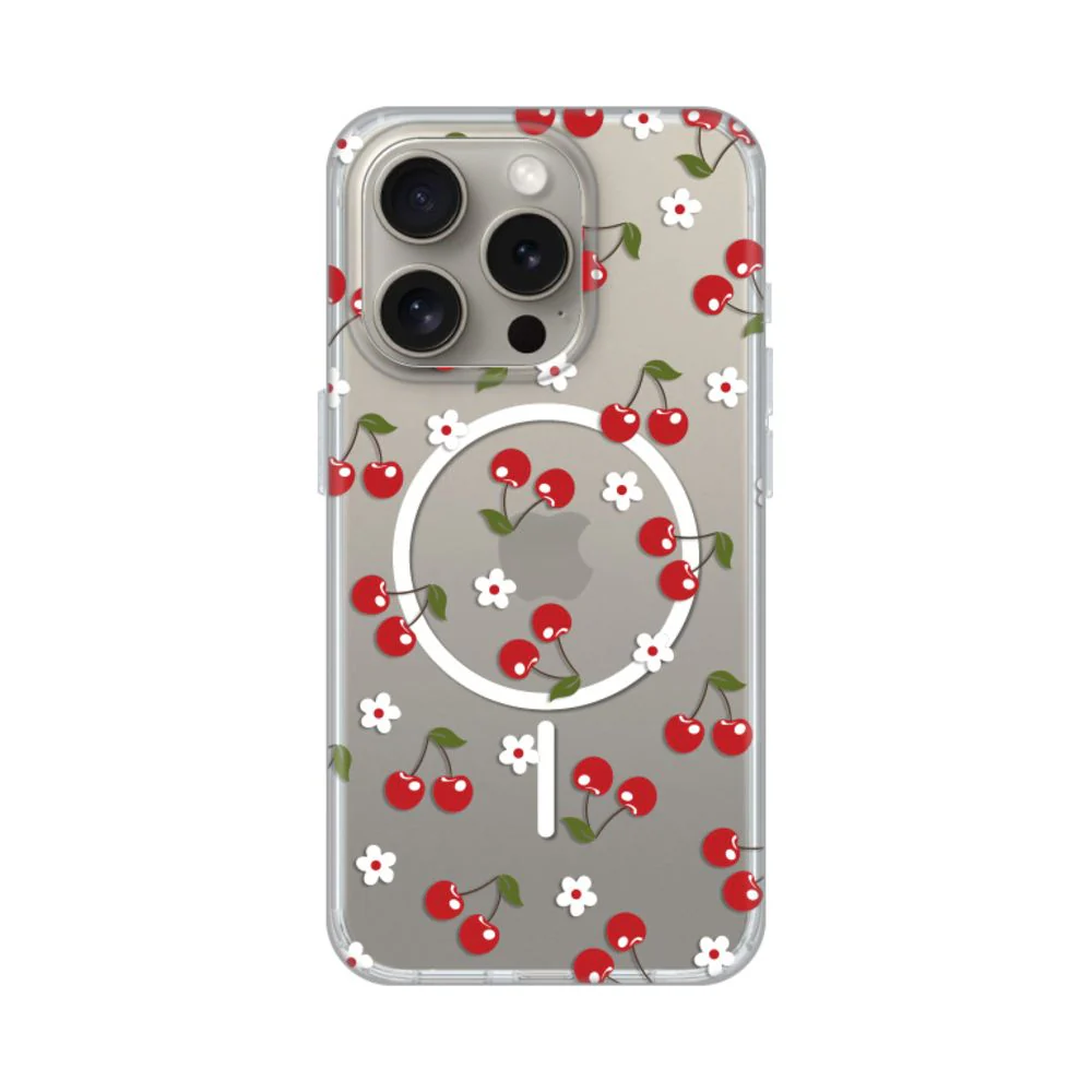 Maska za iPhone 15 Pro 6.1 Cute Cherries Print Magsafe