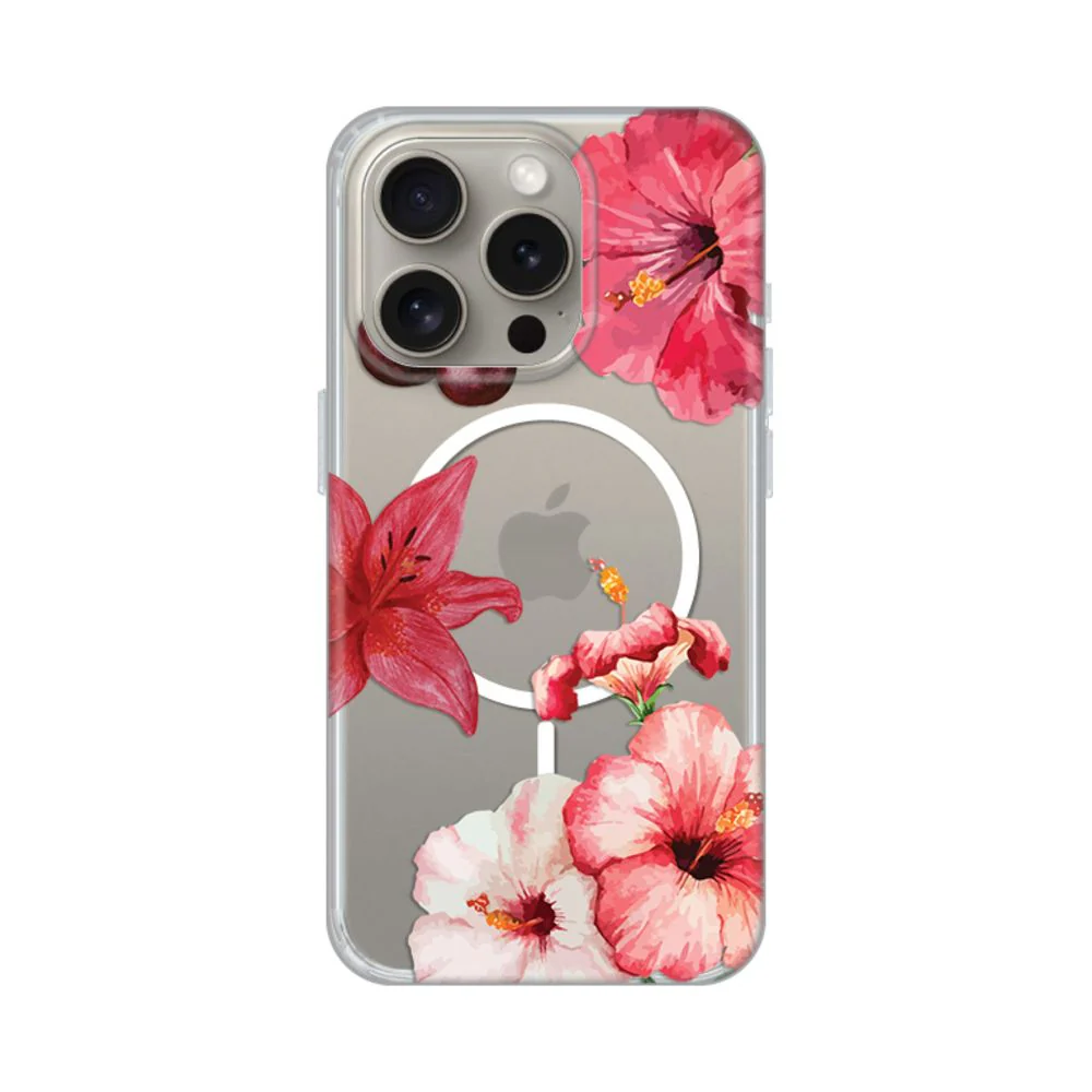 Maska za iPhone 15 Pro 6.1 Hibiscus Print Magsafe