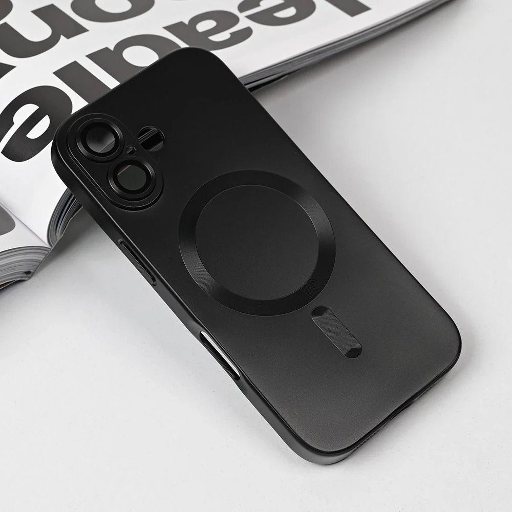 Maska za iPhone 17 6.3 crna Magsafe Chrome