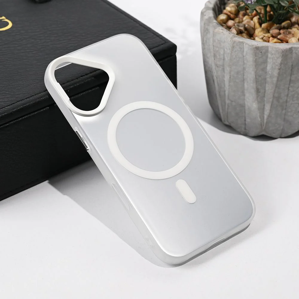 Maska za iPhone 17 6.3 srebrna Magsafe Clear
