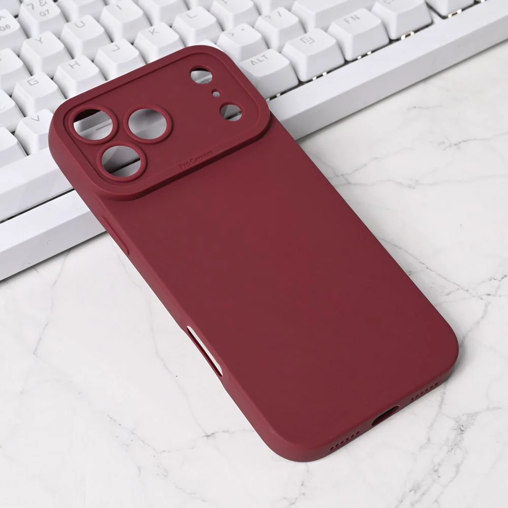 Maska za iPhone 17 Pro Max 6.9 bordo Silikon Pro Camera