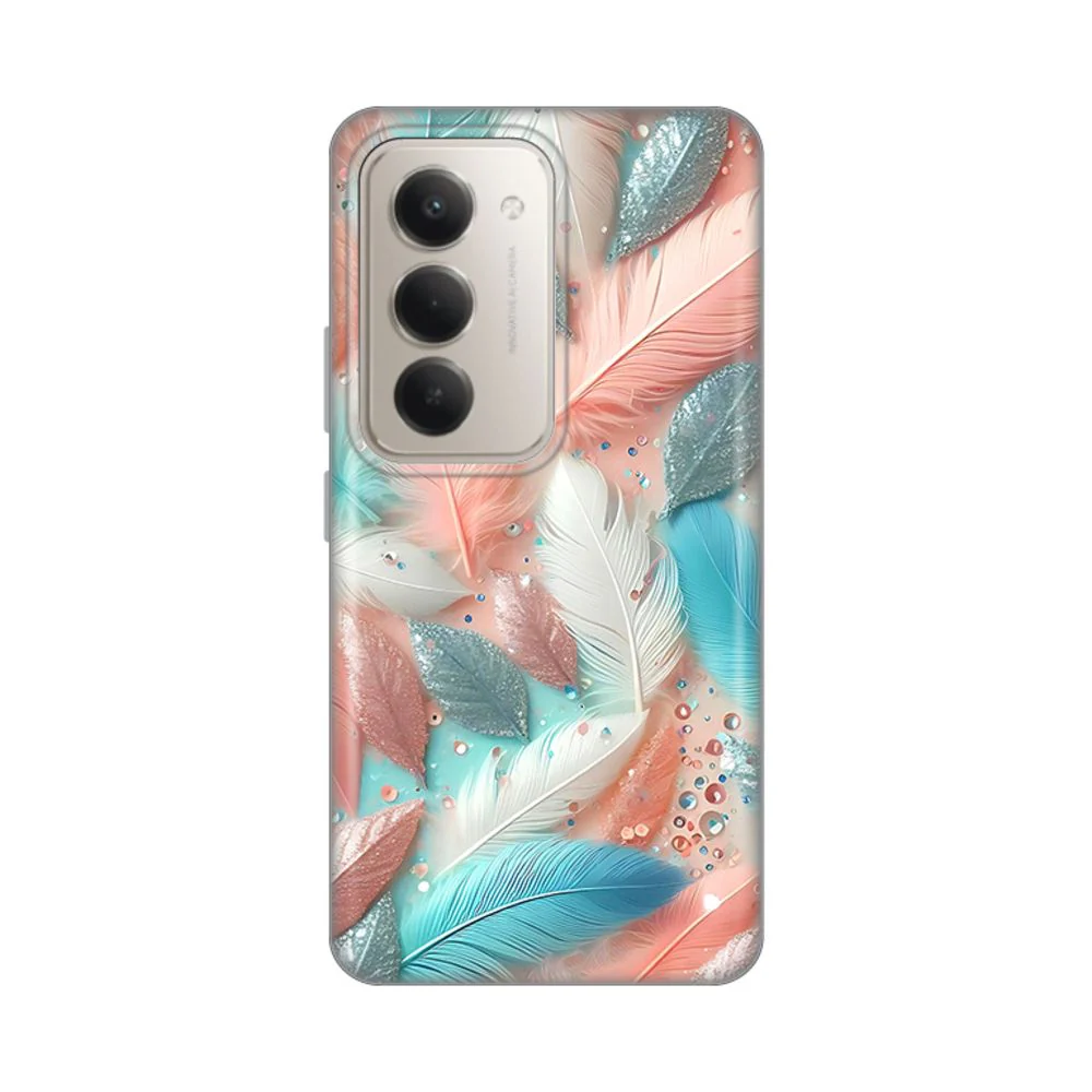 Maska za Xiaomi Redmi 15 4G Pastel Feathers Silikonska Print