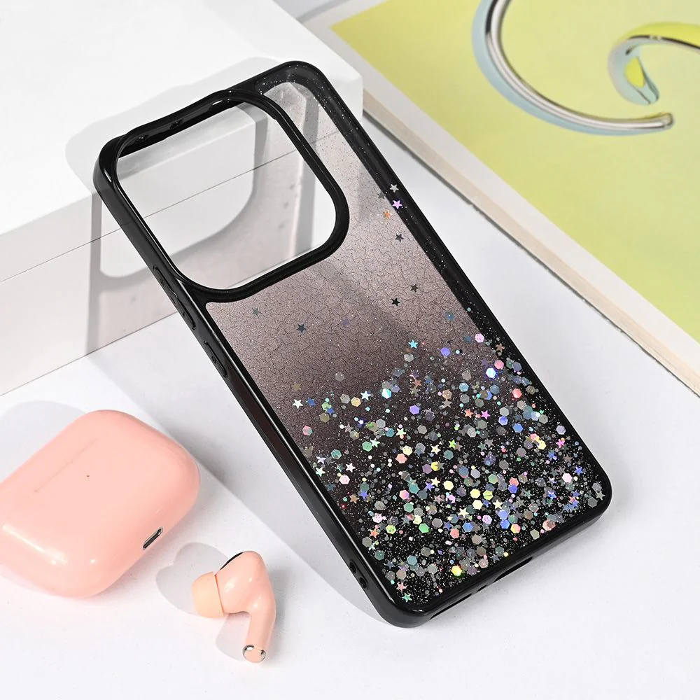 Maska za Xiaomi Redmi Note 14 5G crna Frame Glitter