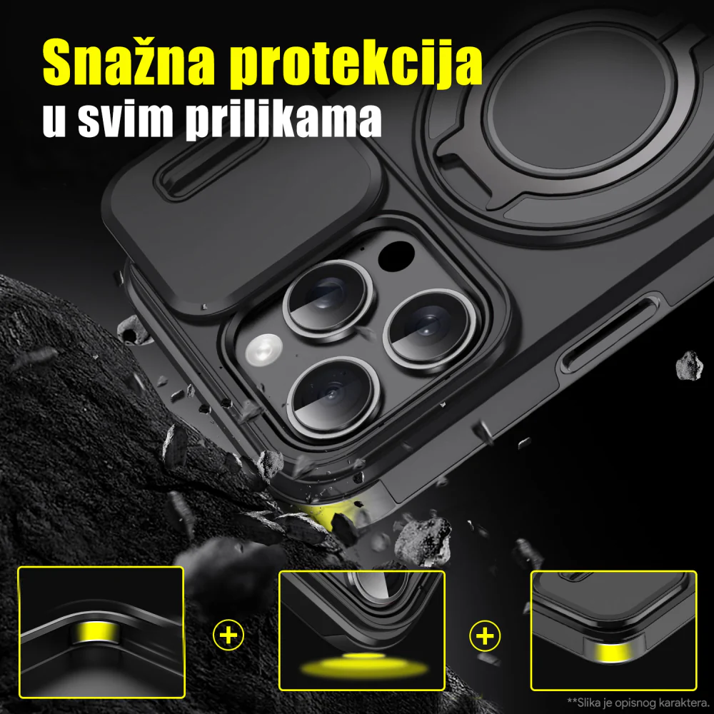 Torbica CamShield Ring stand za Samsung A366B/A566B Galaxy A36/A56 5G crna