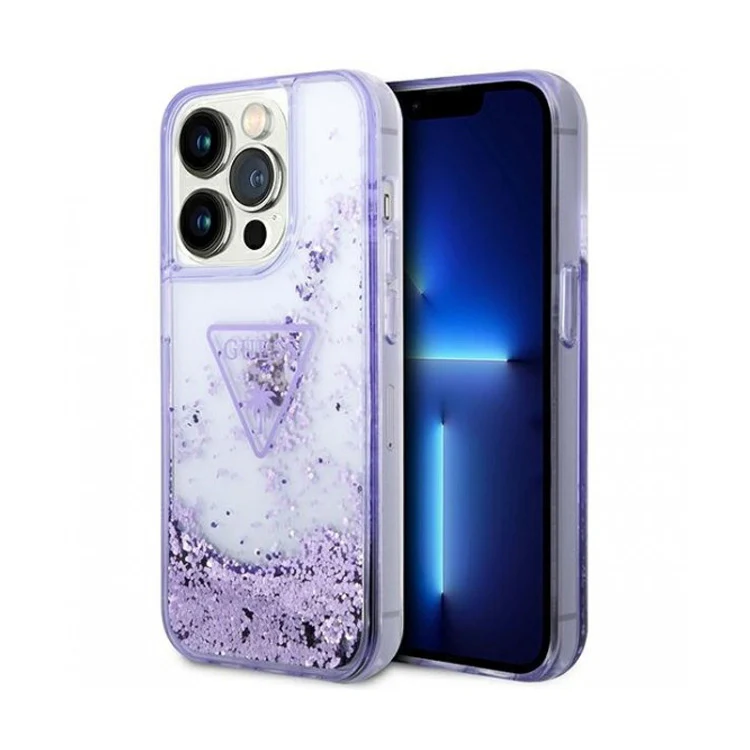 Torbica Guess Hc Liquid Glitter Triangle Translucent za iPhone 14 Pro 6.1 (GUHCP14LLFCTPU)
