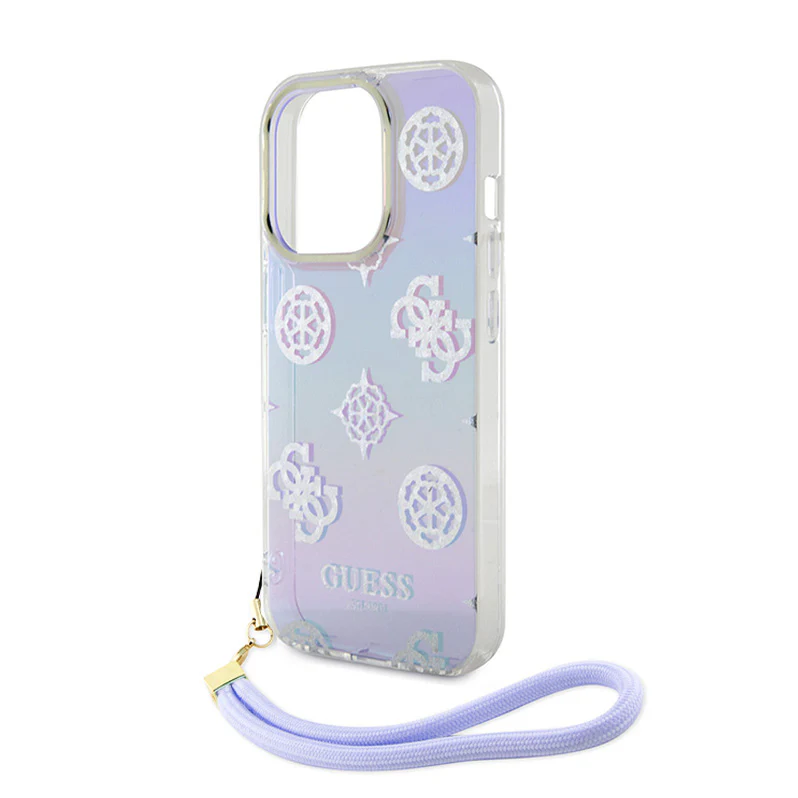 Torbica Guess Hc PC TPU Iridescent Glitter Pattern Peony Cordstrap za iPhone 15 6.1  (GUHCP15SHPELISU)