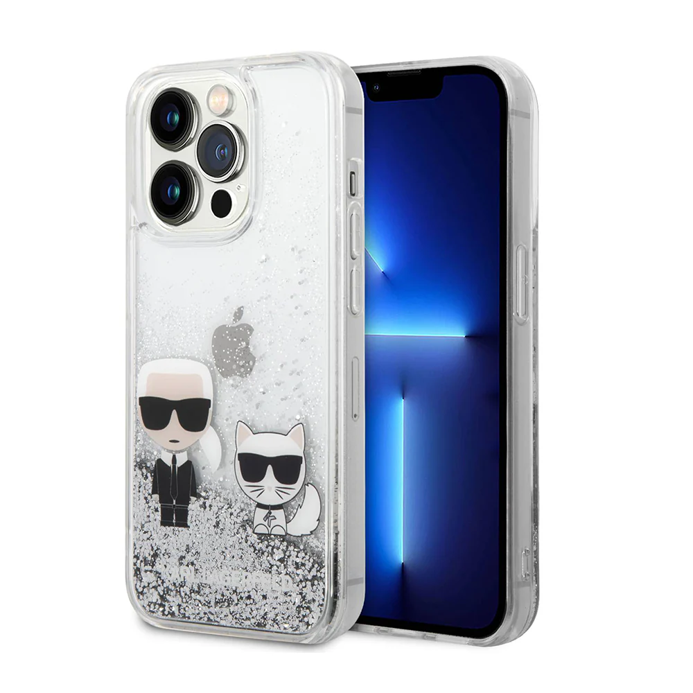 Torbica Karl Lagerfeld Hc Liquid Glitter Karl&Choupette za iPhone 14 Pro 6.1  (KLHCP14LGKCS)