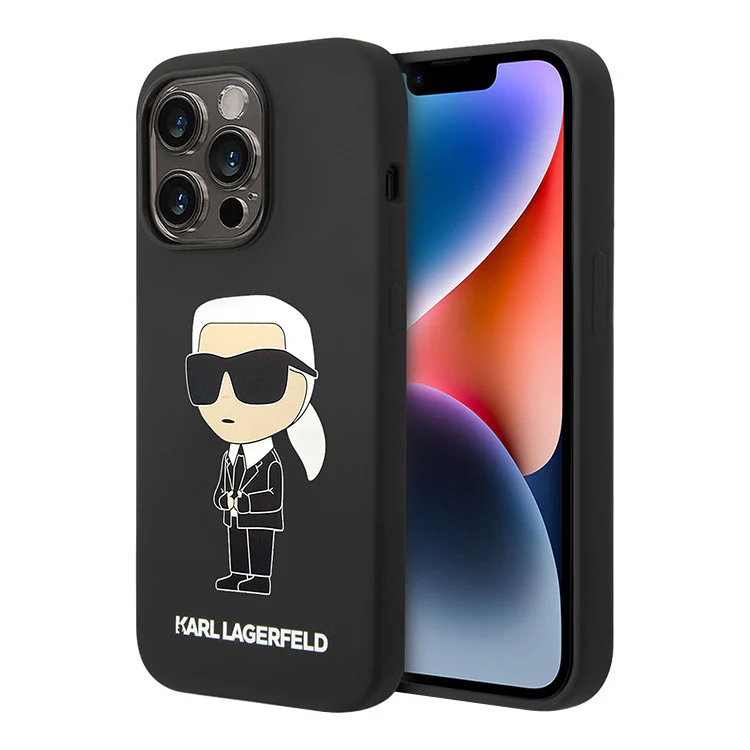 Torbica Karl Lagerfeld Hc Silicone NFT Ikonik za iPhone 15 Pro 6.1  (KLHCP15LSNIKBCK)