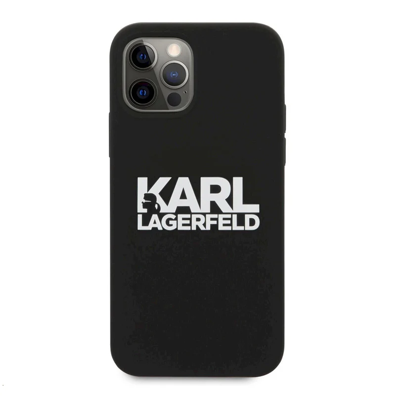 Torbica Karl Lagerfeld Hc Silikone Stack Logo za iPhone 12 Pro Max 6.7  (KLHCP12LSLKLRBK)