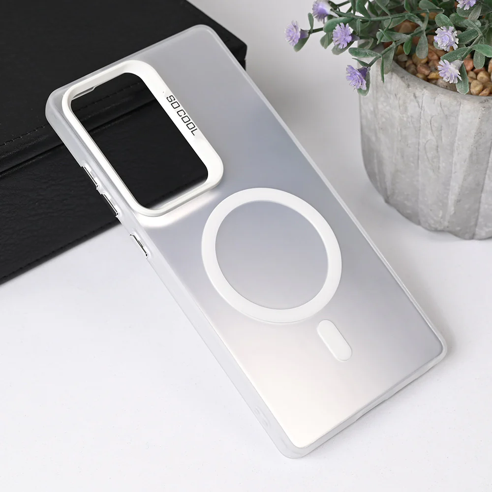 Torbica Magsafe Clear za Samsung S938B Galaxy S25 Ultra srebrna