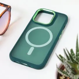 Torbica Magsafe colorful za iPhone 15 Pro 6.1 tamno zelena