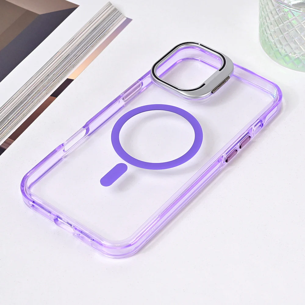 Torbica Magsafe transparent za iPhone 16 Plus 6.7 ljubicasta