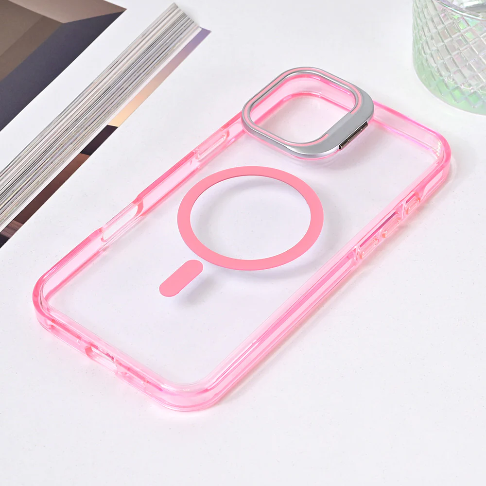 Torbica Magsafe transparent za iPhone 16 Plus 6.7 pink
