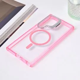 Torbica Magsafe transparent za Samsung S928B Galaxy S24 Ultra pink