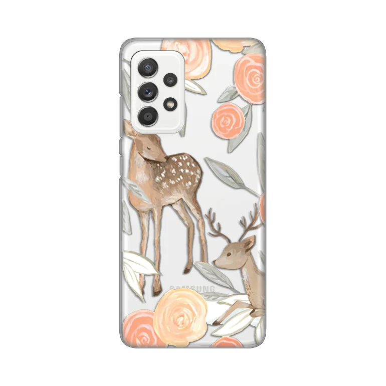 Torbica Silikonska Print Skin za Samsung A525F/A526B/A528B Galaxy A52 4G/A52 5G/A52s 5G Flower Deer