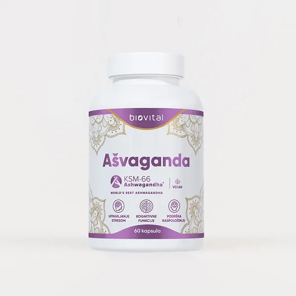 Ašvaganda KSM-66 Biovital 60 kapsula