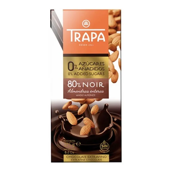 Trapa Intenso tamna čokolada sa bademom - bez šećera 175g
