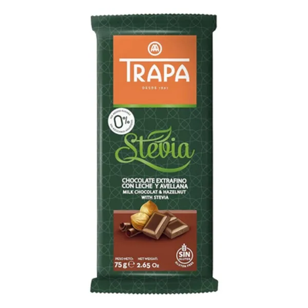 Trapa mlečna čokolada sa lešnikom sa zaslađivačem 75g