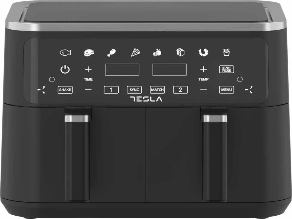 AIR FRYER TESLA AF900BSD 2400W/4.5L+4.5L/DIGITAL PANEL/CRNA-INOX