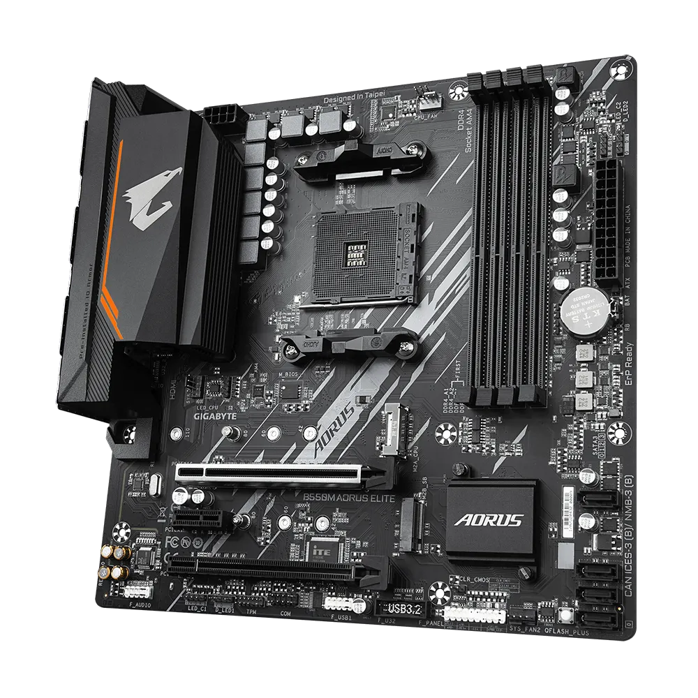 AM4, AMD B550 Chipset, 4x DDR4, support for: AMD Ryzen 5000 Series/ Ryzen 5000 G-Series/ Ryzen 4000