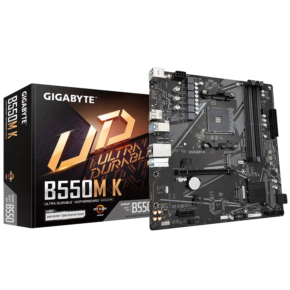 AM4, AMD B550 CHIPSET,DDR4, 4X DIMMS, SUPPORTS AMD RYZEN 5000 SERIES/ RYZEN 5000 G-SERIES/ RYZEN 400