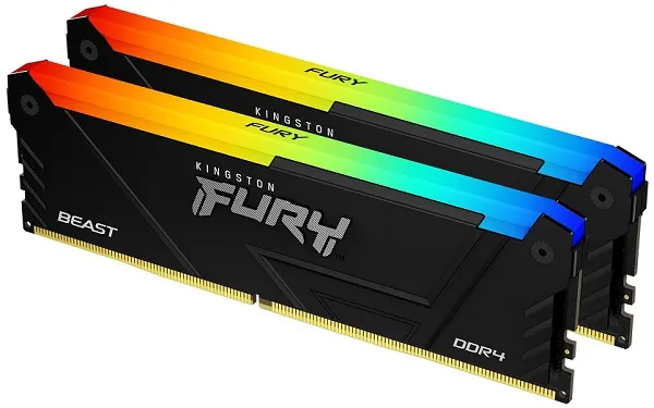 DDR4 32GB (2X16GB) 3600MHZ [FURY BEAST RGB], NON-ECC UDIMM, CL18 1.35V, 288-PIN 1RX8, MEMORY KIT, W/